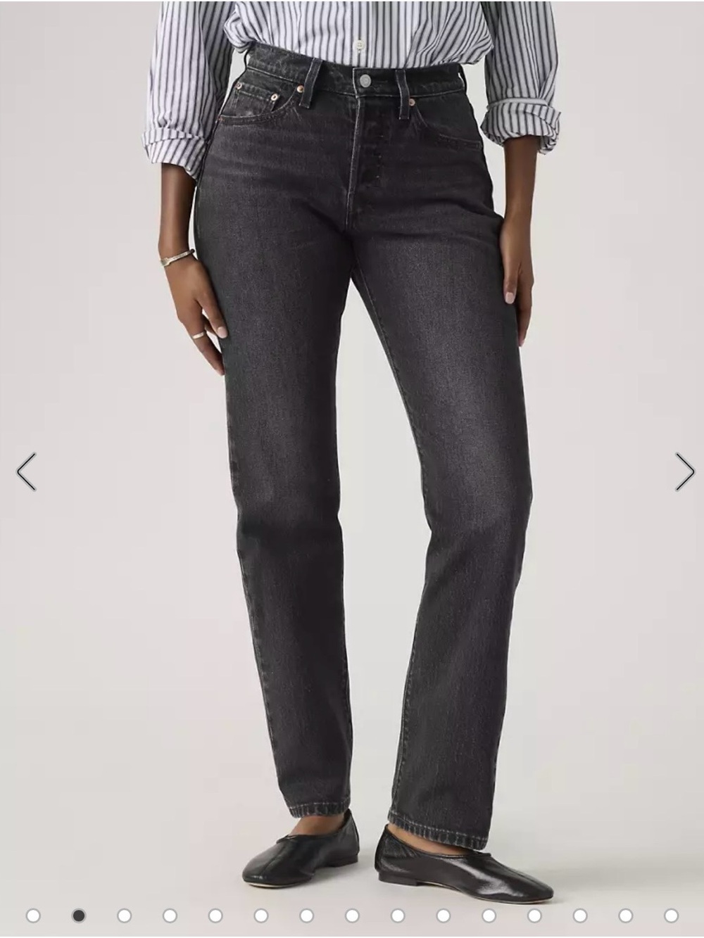 Levi's Straight Leg Jeans in Washed Black
